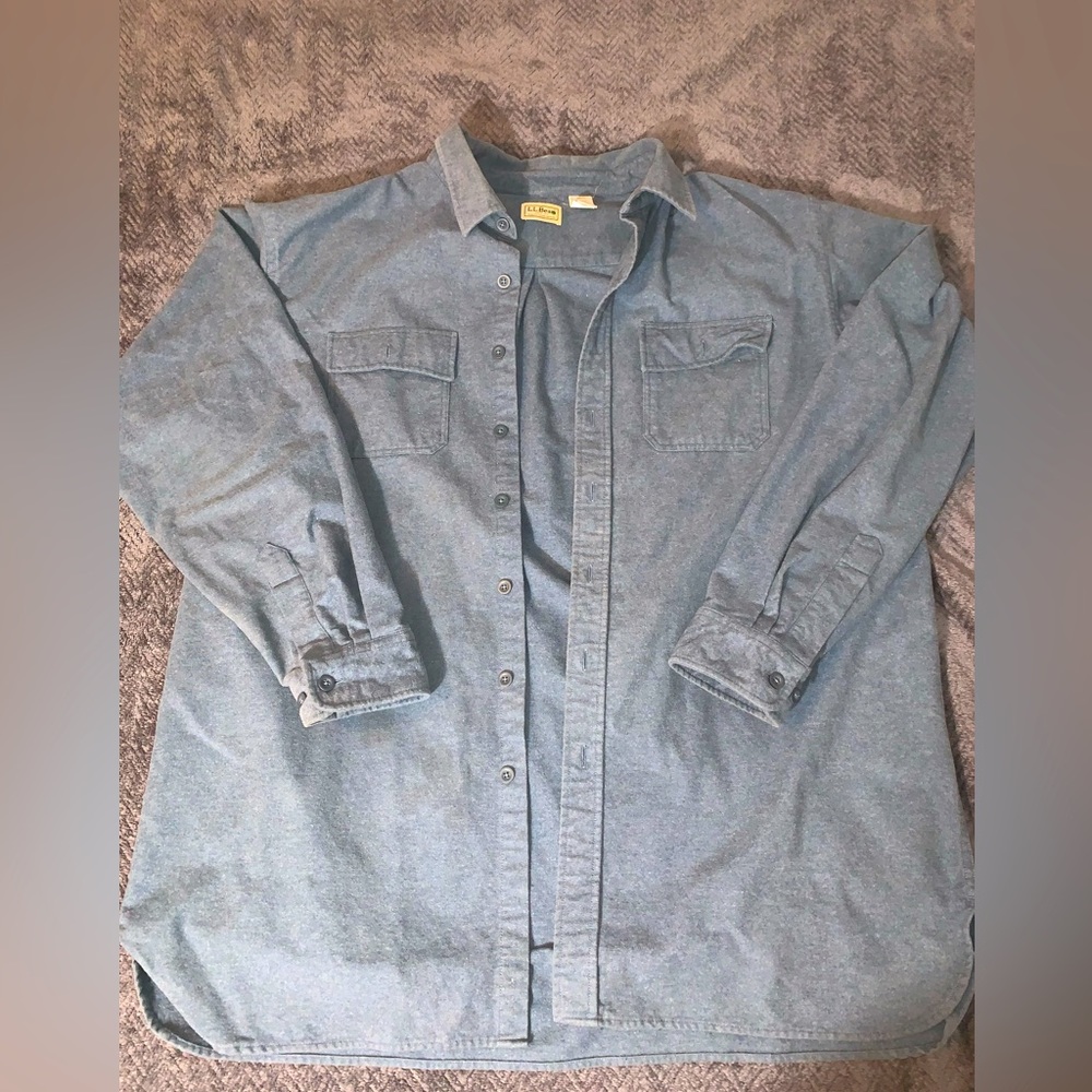 LL Bean - Cotton Shacket in a Blueish Gray XXL Tall